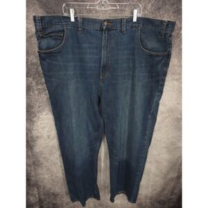 Foundry Jeans Mens 50 X 30 Blue Denim Relaxed Fit Mid Rise Medium Wash Cotton